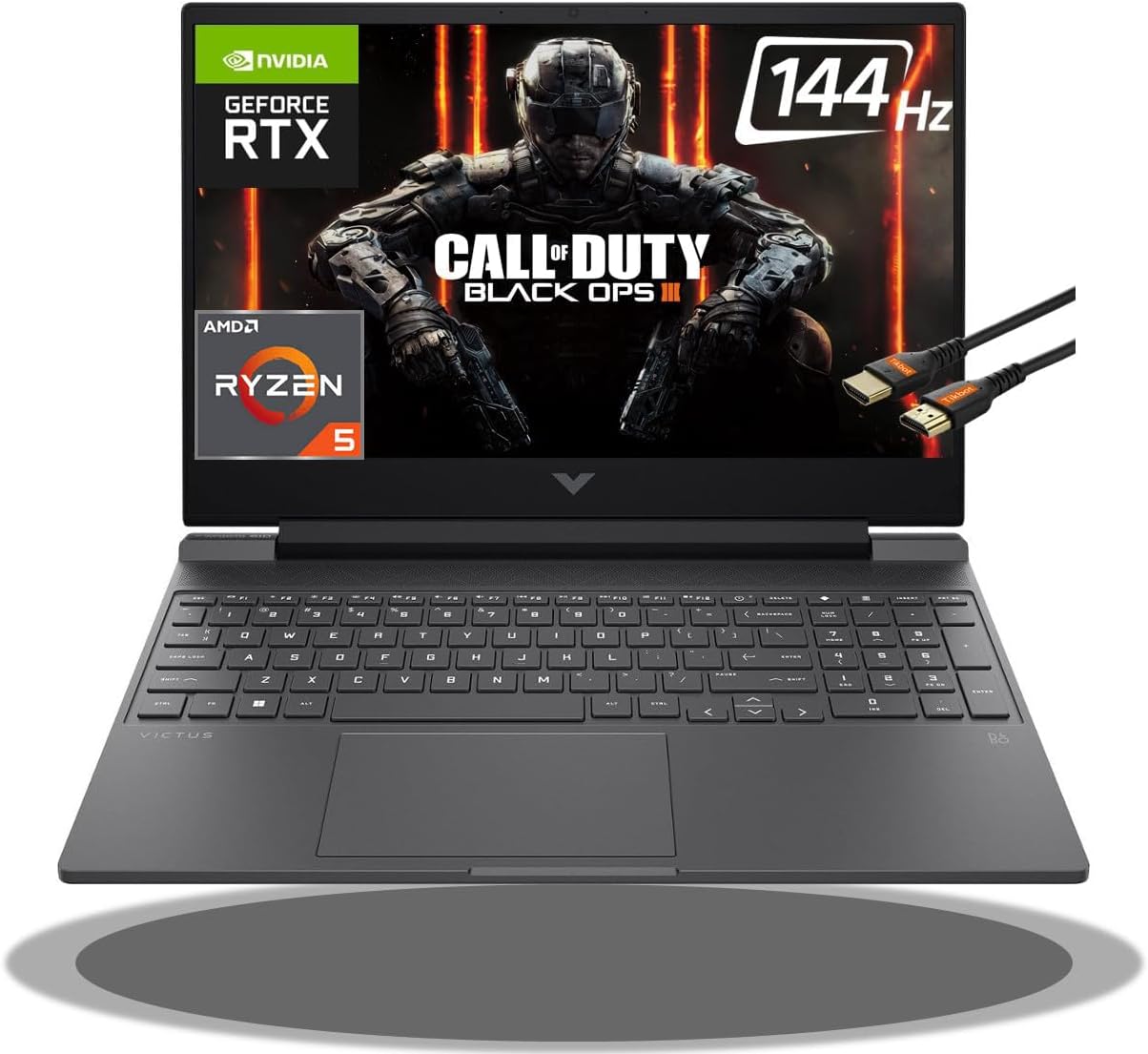 HP Victus 15 Gaming Laptop with Ryzen 5 and RTX 2050 Graphics