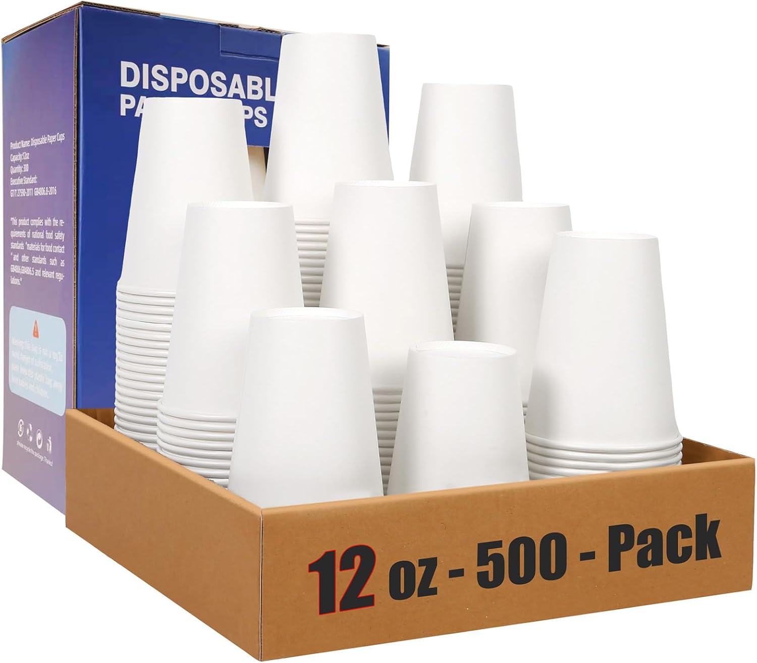 500 Pack 12 oz Disposable Paper Coffee Cups for Every Occasion