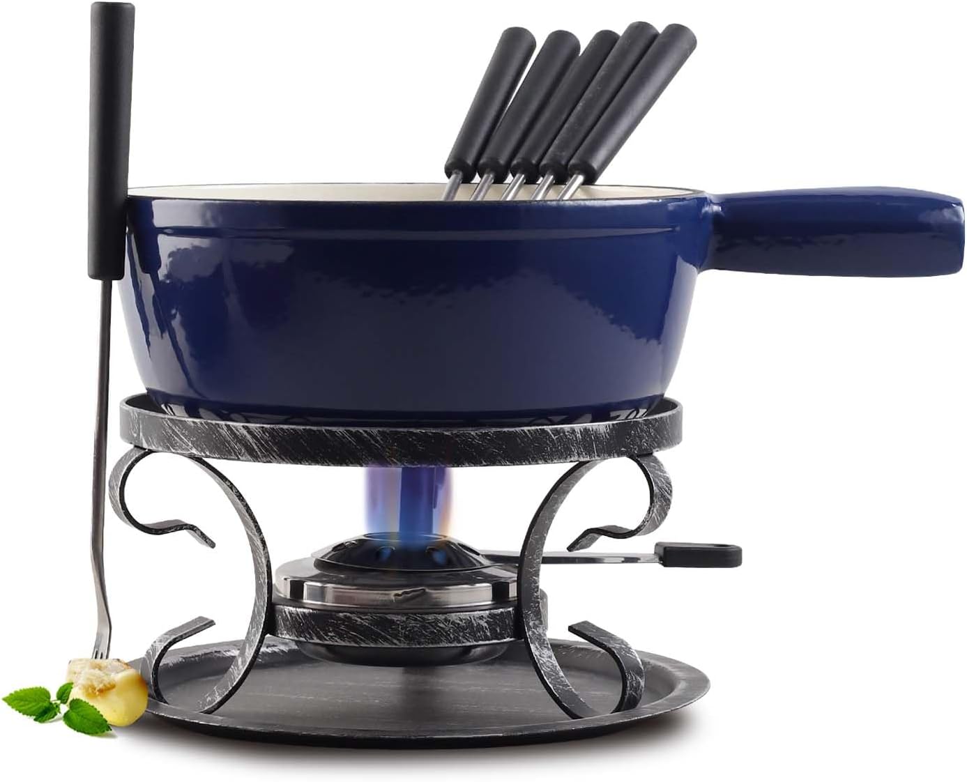 Artestia Cast Iron Fondue Set for Cheese and Chocolate Lovers
