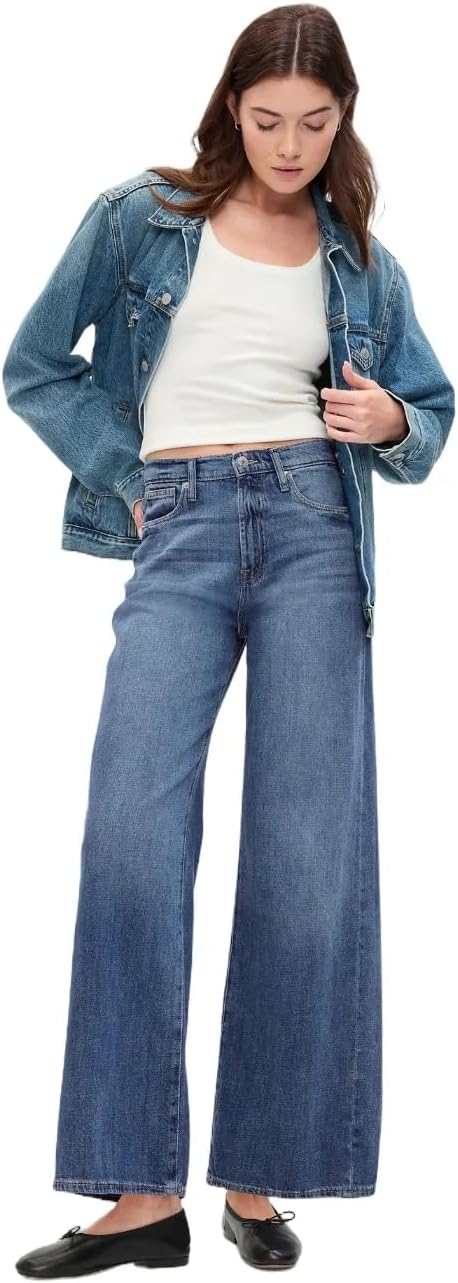 GAP Women's High Rise Wide Leg Jeans for Timeless Style
