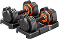 VEICK 25/55 lbs Adjustable Dumbbell with Tray - Fast One-Hand Weight