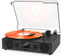 VinylsLink Black Record Player with Built-In Speakers - 3-Speed