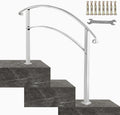 Happybuy Handrails for Outdoor Steps - Flexible 2-3 Step Wrought Iron