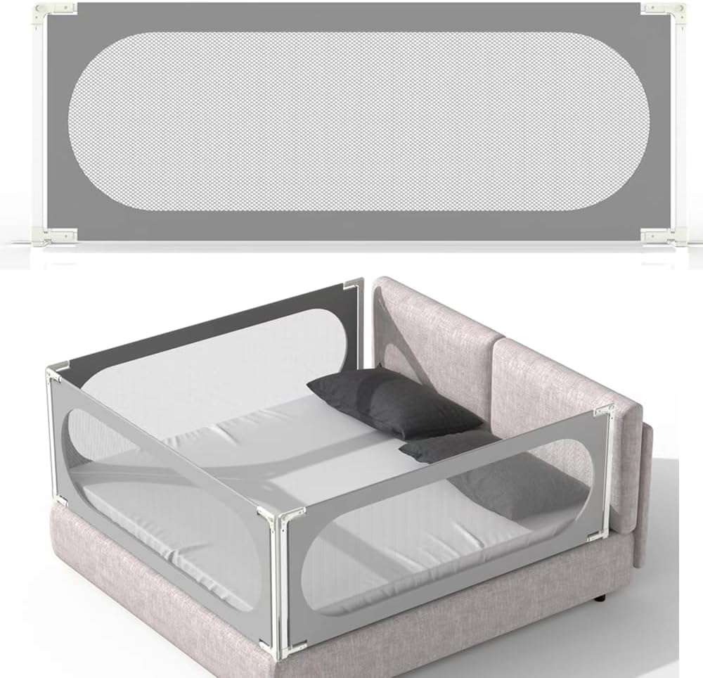 Baby Bed Rail with Safety Y-Strap for Extra Long Beds