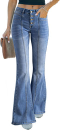 Women's Sidefeel High Rise Flared Denim Jeans for Timeless Fashion