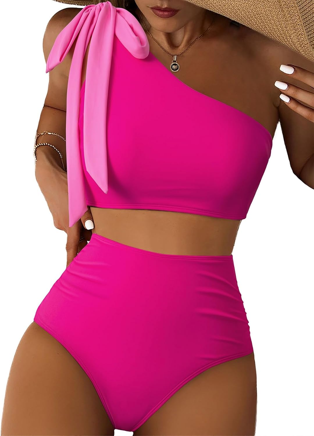 Elegant One Bow Shoulder Bikini Set for Stylish Summer Fun