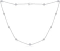 Platinum-Plated Sterling Silver Station Necklace - Dainty 18in