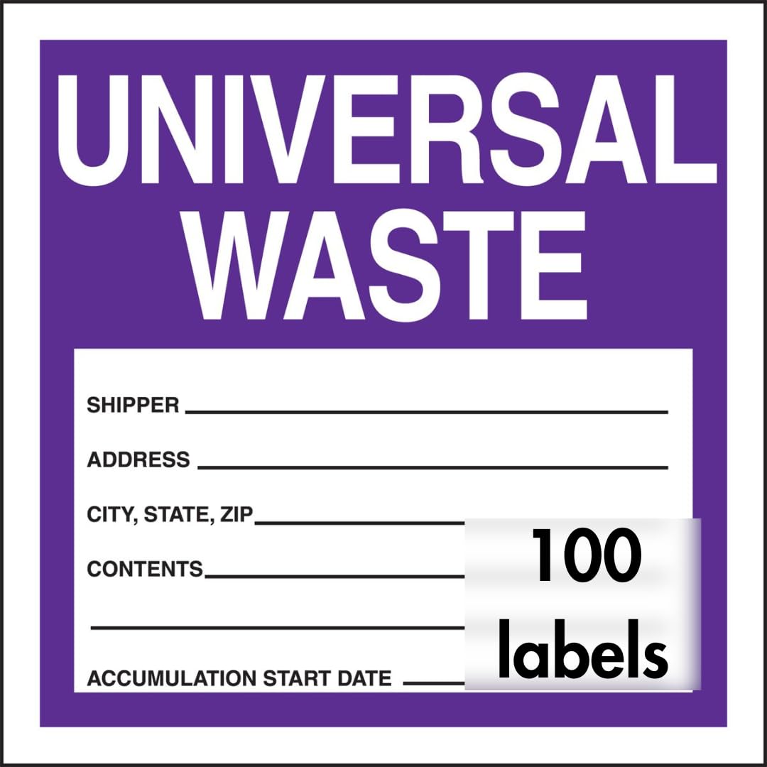 Accuform Signs Hazardous Waste Label Pack of 100 for Safety
