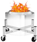 Expandable 15-27ft Fire Pit Rolling Stand - Swivel Wheels & Rust-Proof