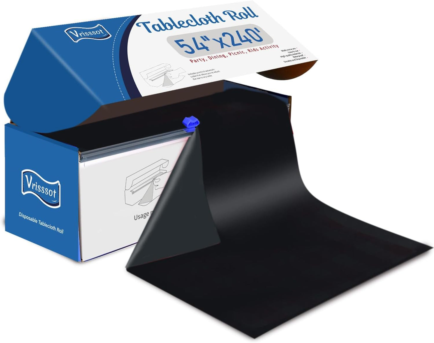 Black Plastic Tablecloth Roll for Easy Customization and Cleanup