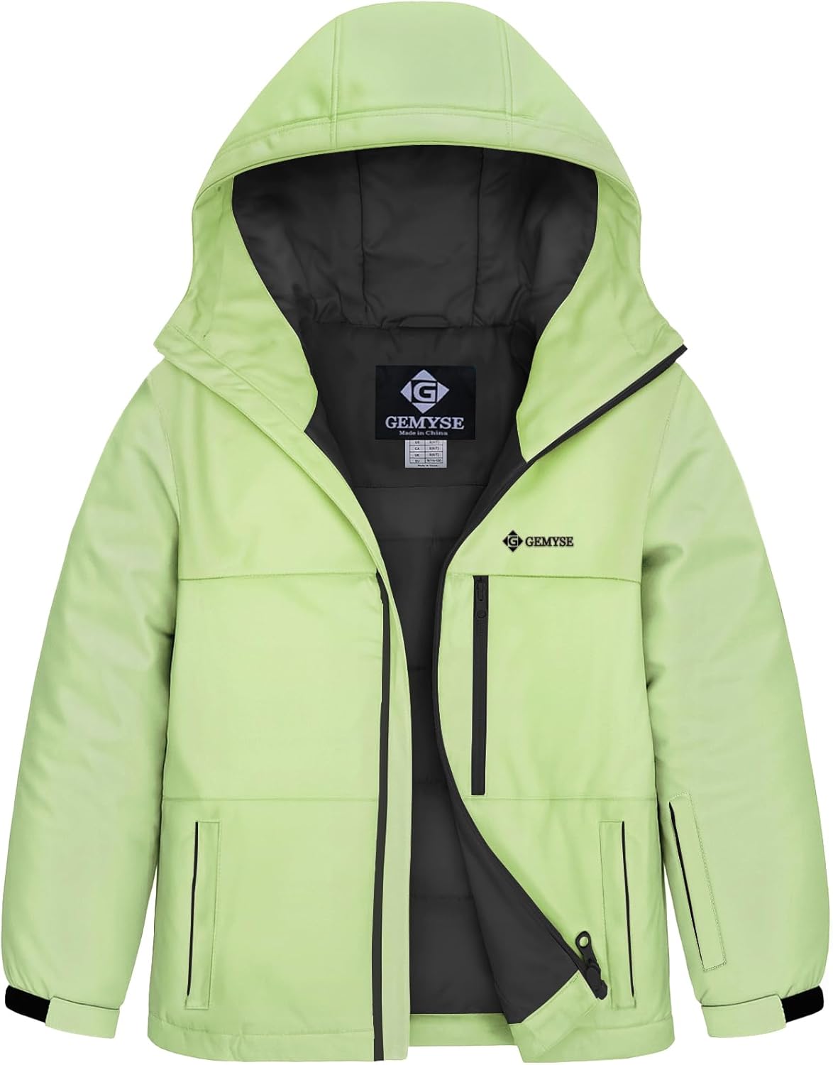 GEMYSE Girl's Waterproof Ski Snow Jacket for Winter Fun