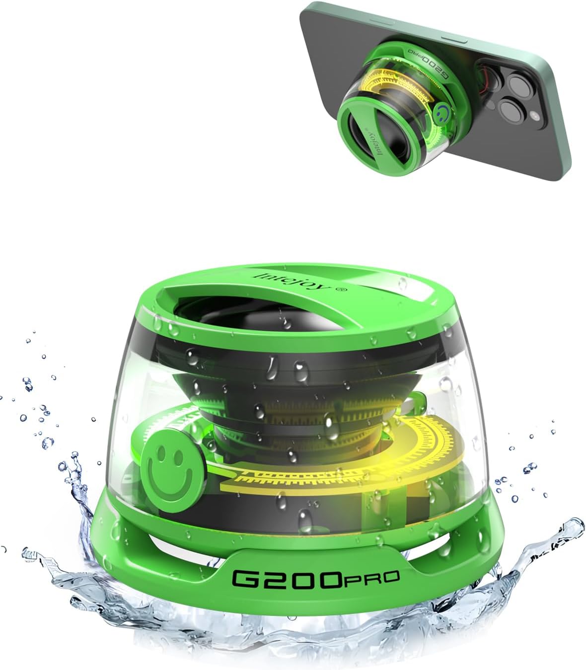 Intejoy Portable Waterproof Bluetooth Speaker with RGB Light