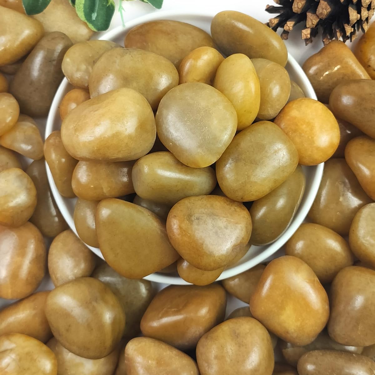 40lbs Yellow River Rocks for Landscaping and Indoor Plants