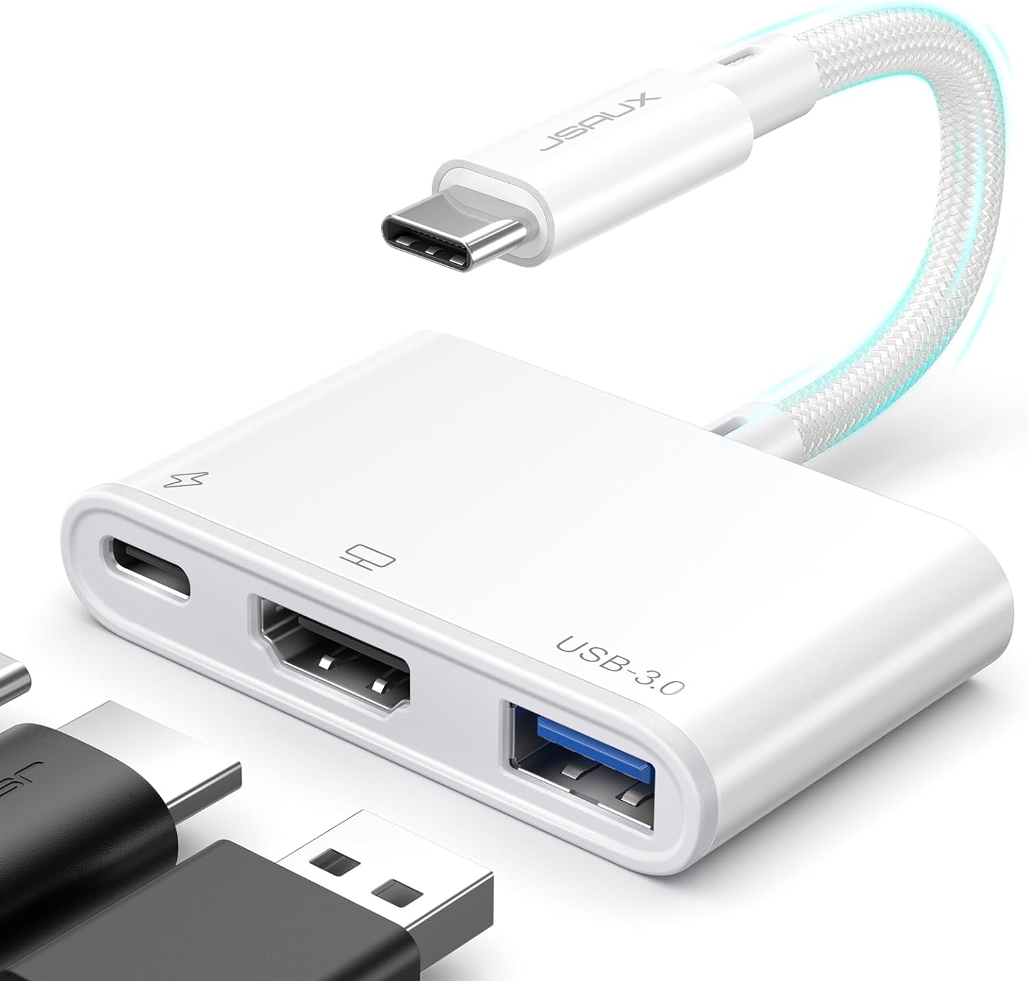 JSAUX 3-in-1 4K HDMI Adapter - 100W Fast Charging
