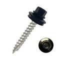 EAGLE 1 Metal Roofing Screws #10 Black 2.5in - Durable Painted Hex