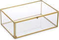 Hipiwe Vintage Glass Keepsake Box - Rectangle Jewelry Display