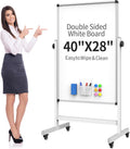 40x28 in Mobile Whiteboard Double Sided - Height Adjustable Stand