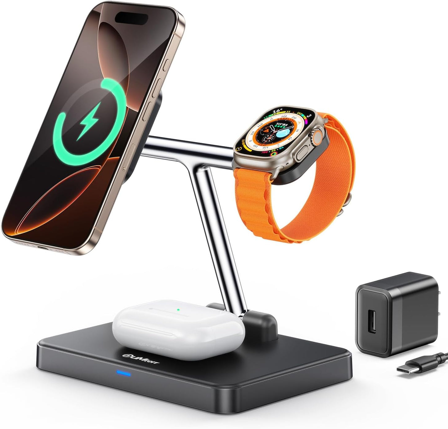 DUMTERR 3 in 1 Foldable Wireless Charging Station for Apple