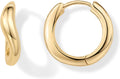 PAVOI 14K Gold Plated 925 Sterling Silver Wavy Huggie Hoops - Stylish