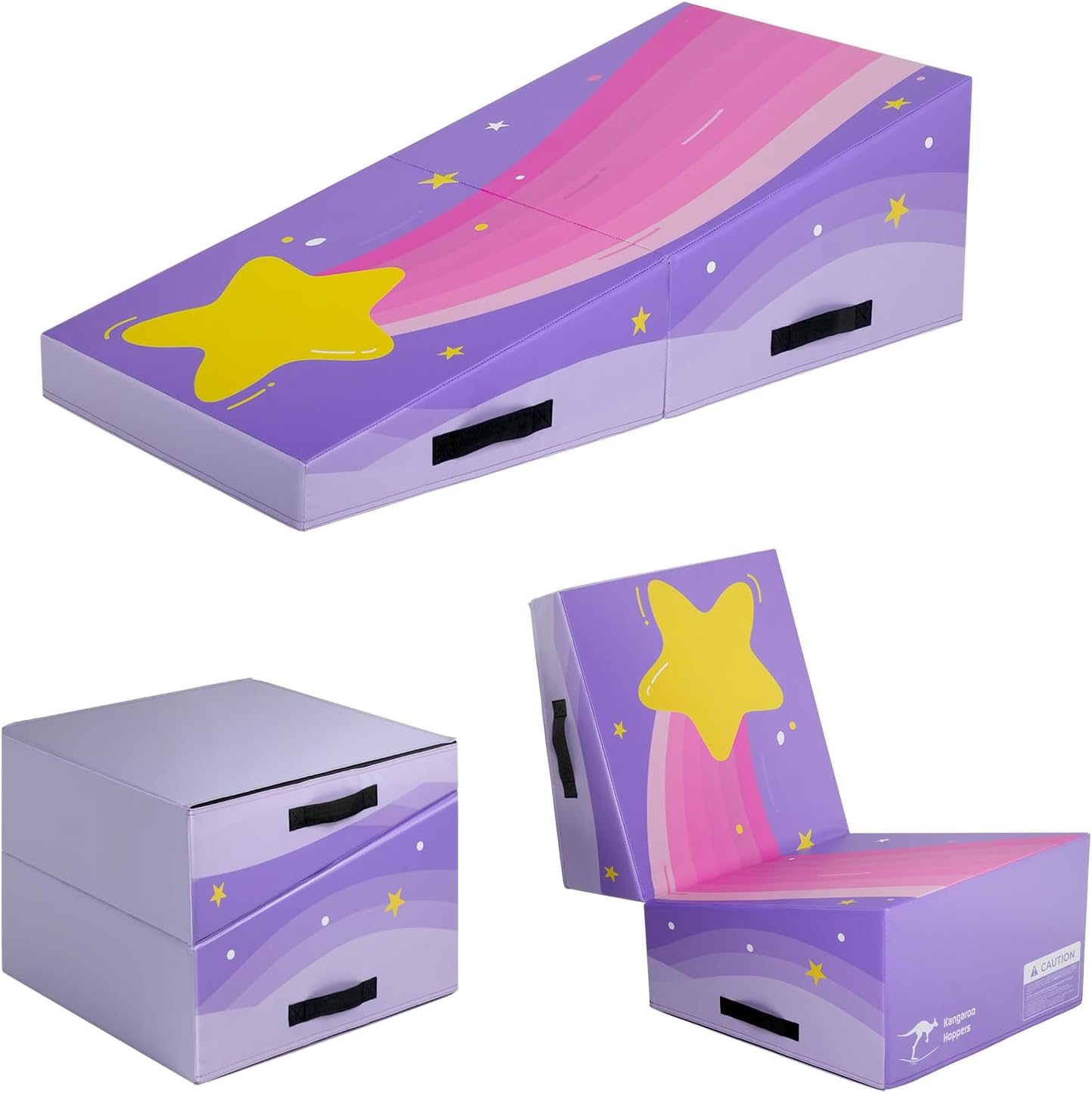 Kangaroo Hoppers Incline Gymnastics Mat for Kids Tumbling Fun