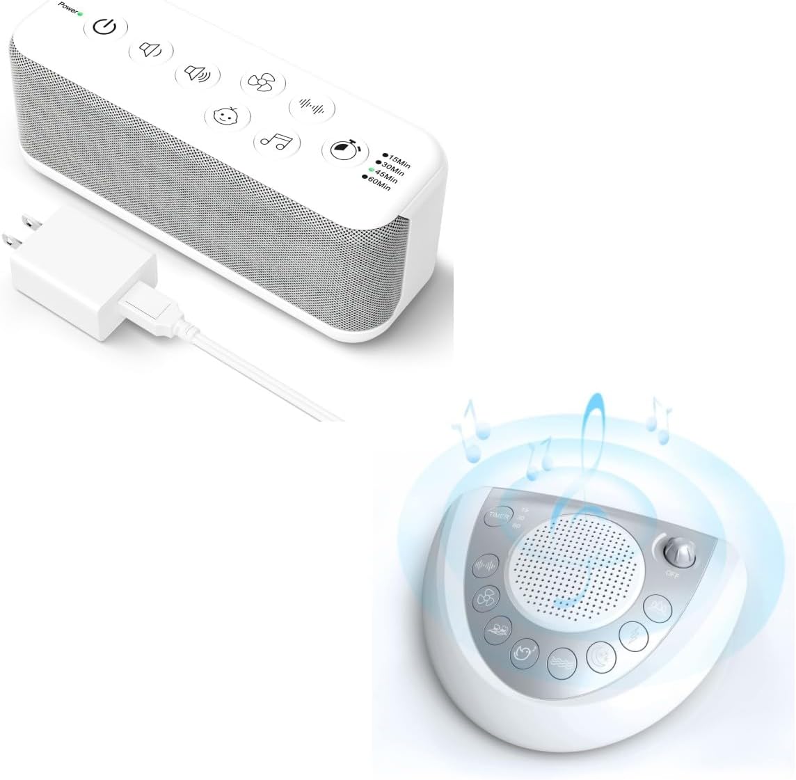 Mesqool Rechargeable White Noise Machine: Portable Sleep Aid