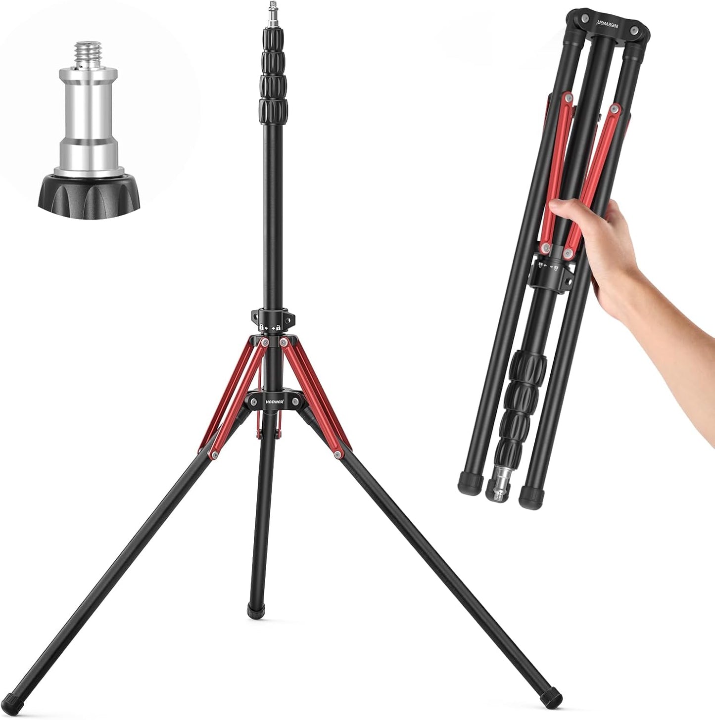 NEEWER Light Stand Tripod with Reversible Legs for Photography