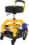 Rolling Shop Stool with Wheels Heavy Duty Garage Work Mechanic Stool