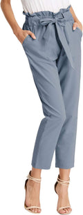 GRACE KARIN Paper Bag High Waist Bow Tie Pants - Office Ready