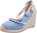 U-lite Womens Espadrille Wedge Sandals Closed Toe Platform - Classic
