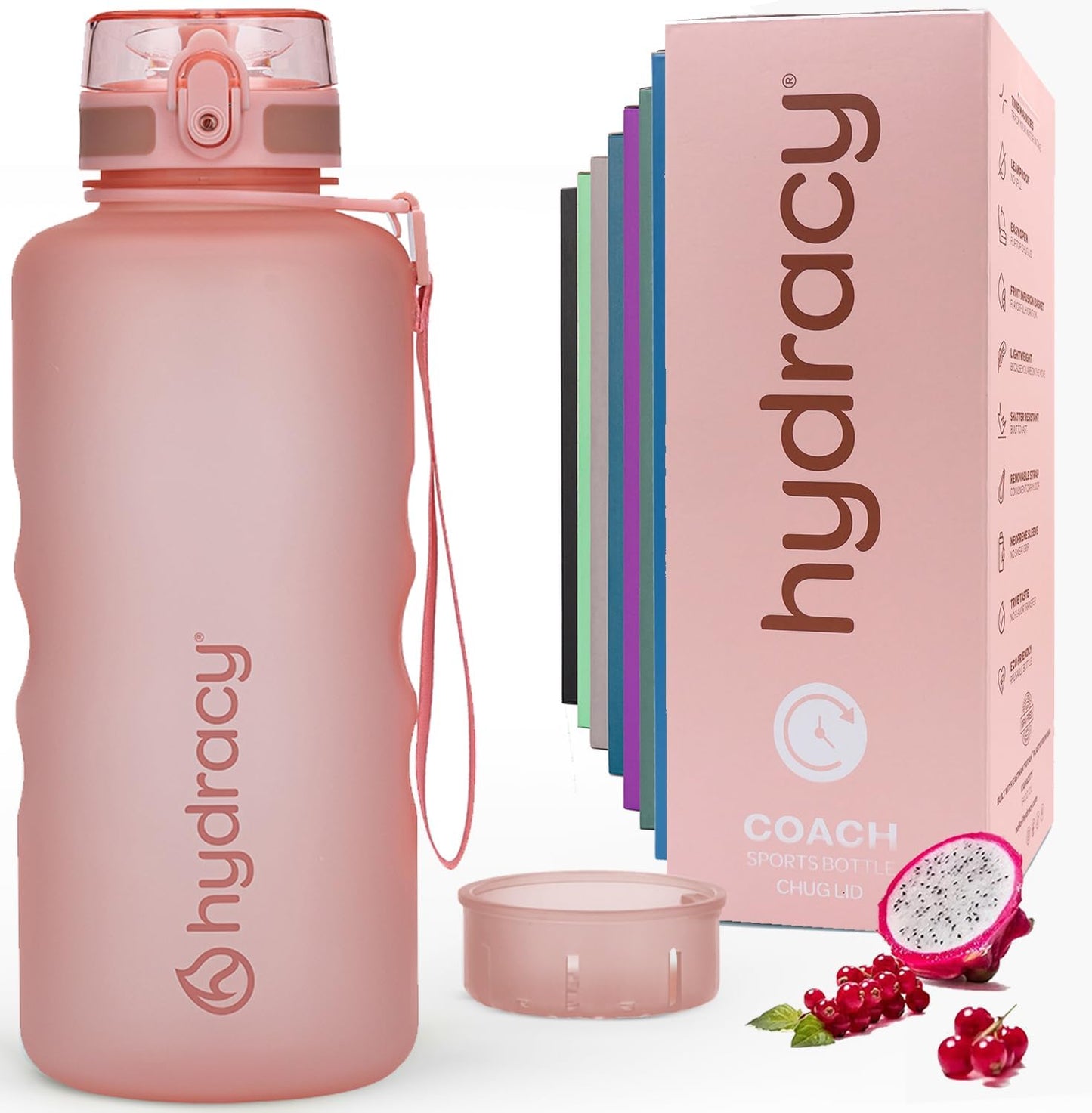 Hydracy Water Bottle with Time Marker - Ideal for Fitness