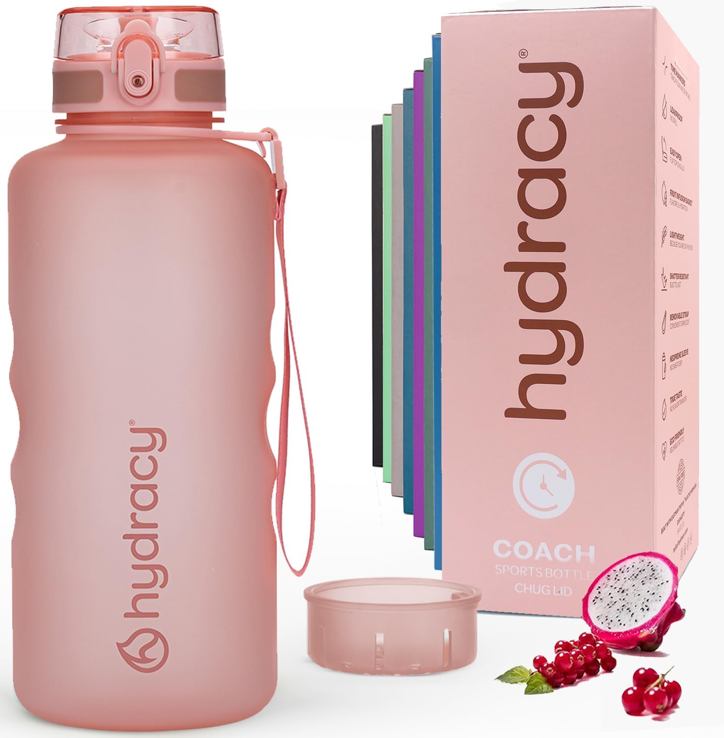 Hydracy Water Bottle with Time Marker - Ideal for Fitness