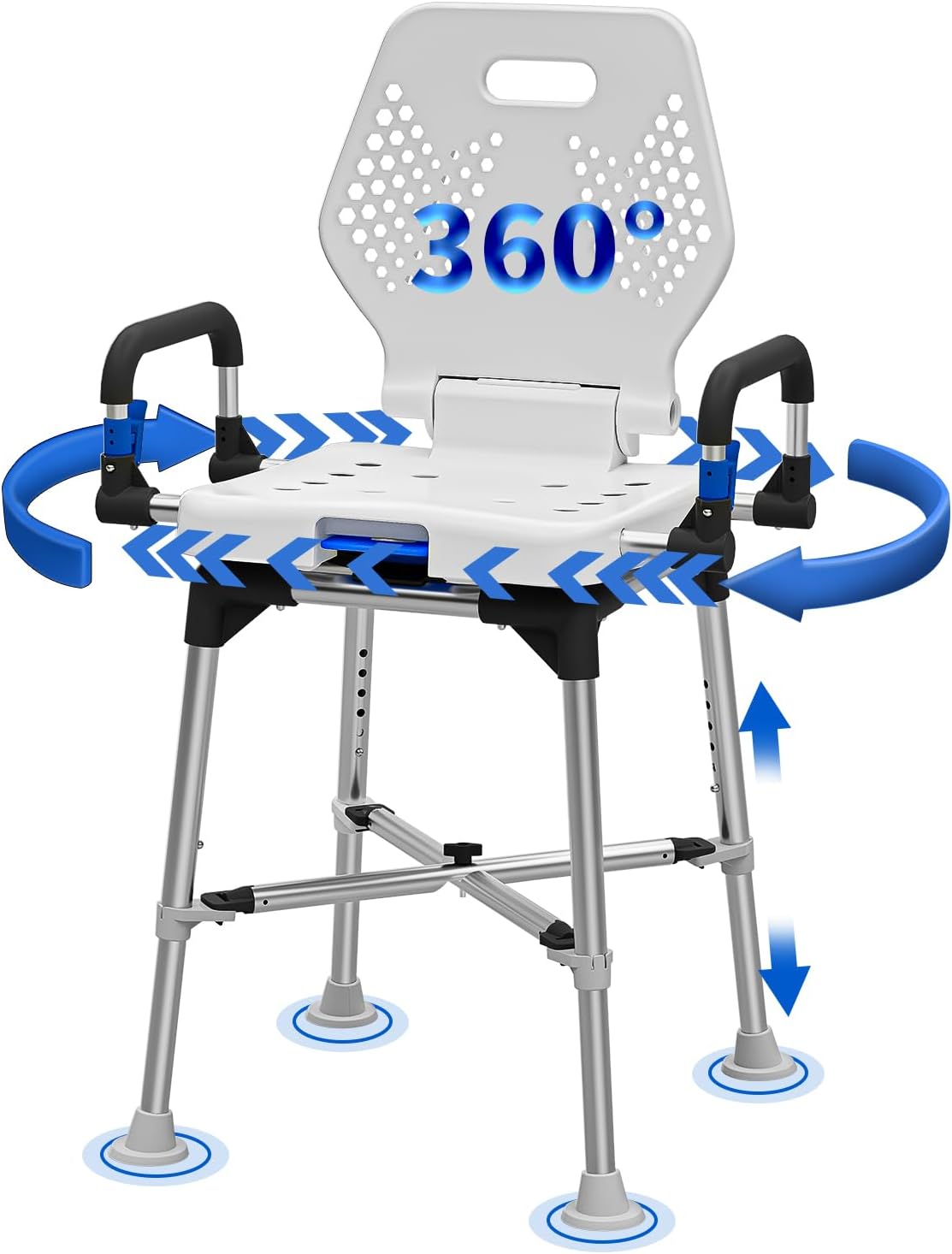 Swivel Shower Chair: SeatYuPro Heavy Duty 500 lbs Capacity