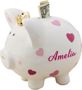 Personalization Universe Baby Girl Pink Polka Dot Personalized Piggy
