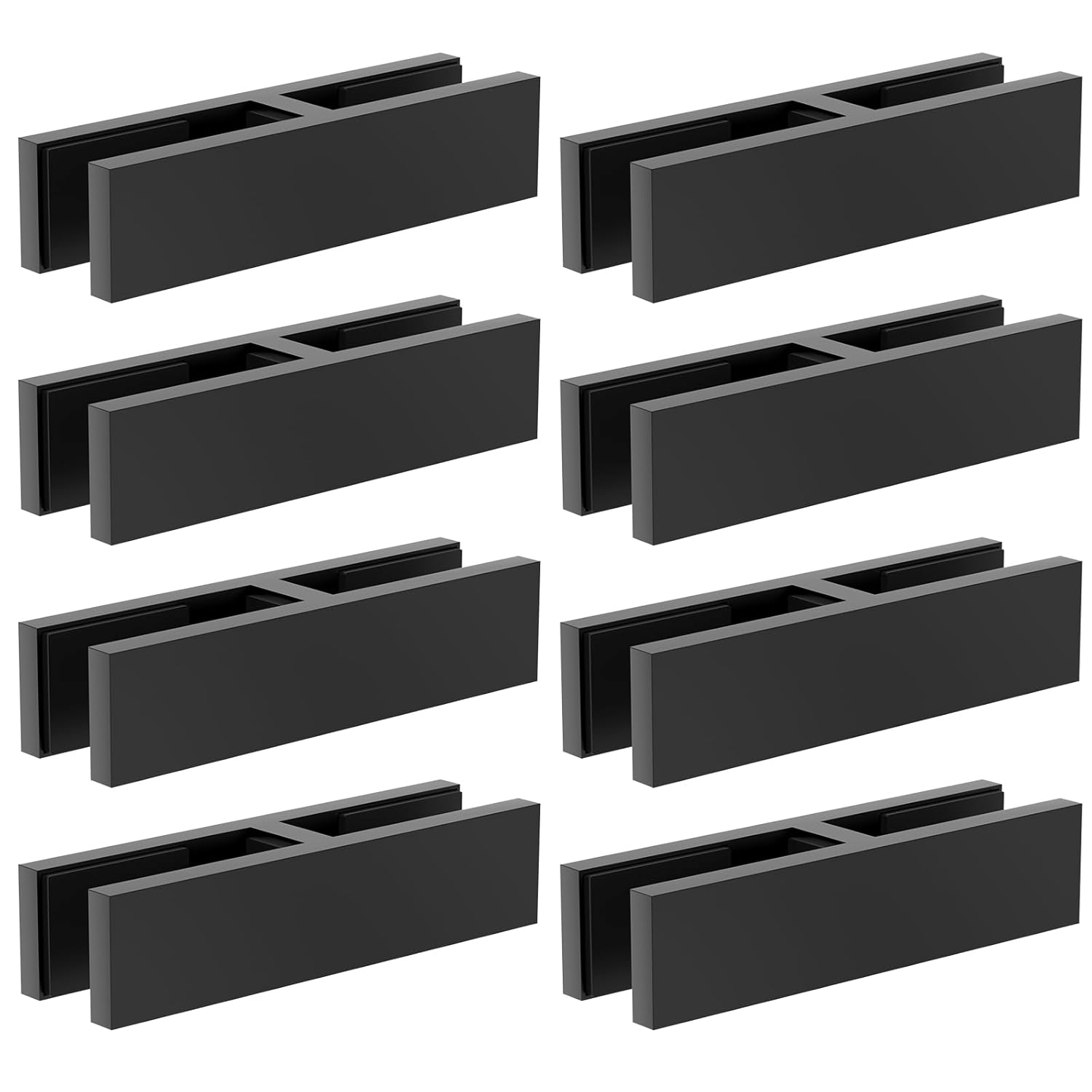 8 Pack Matte Black Railing Glass to Glass Clamp for Balustrade