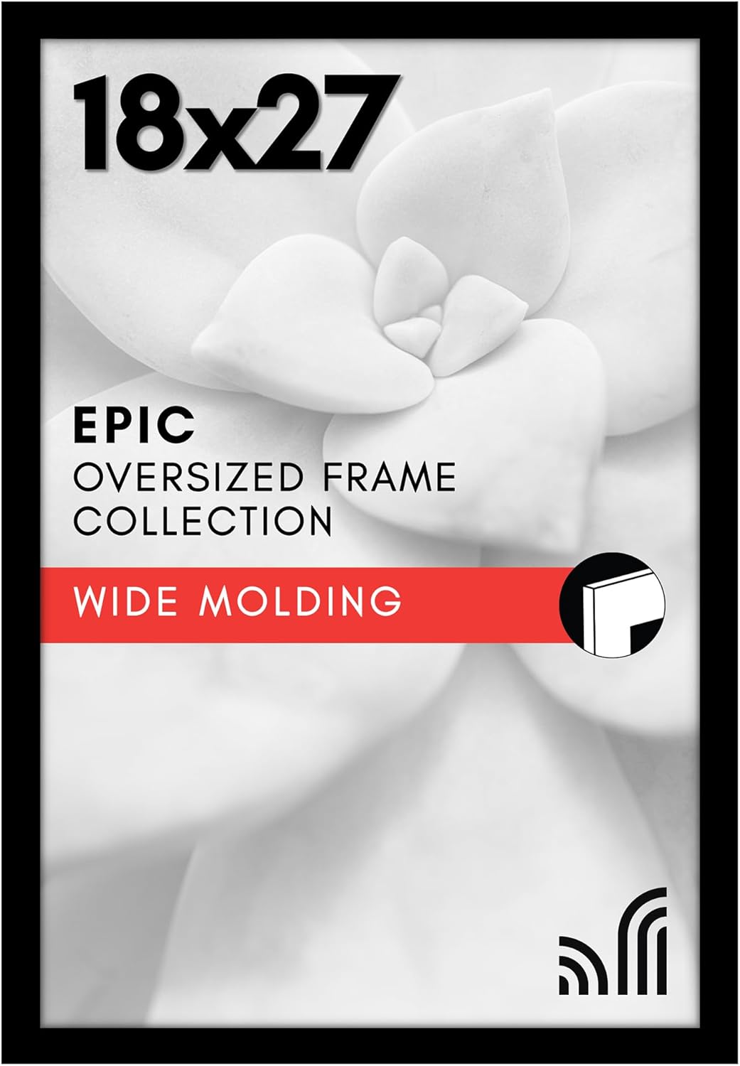 18x27 Black Picture Frame with Polished Plexiglass for Display