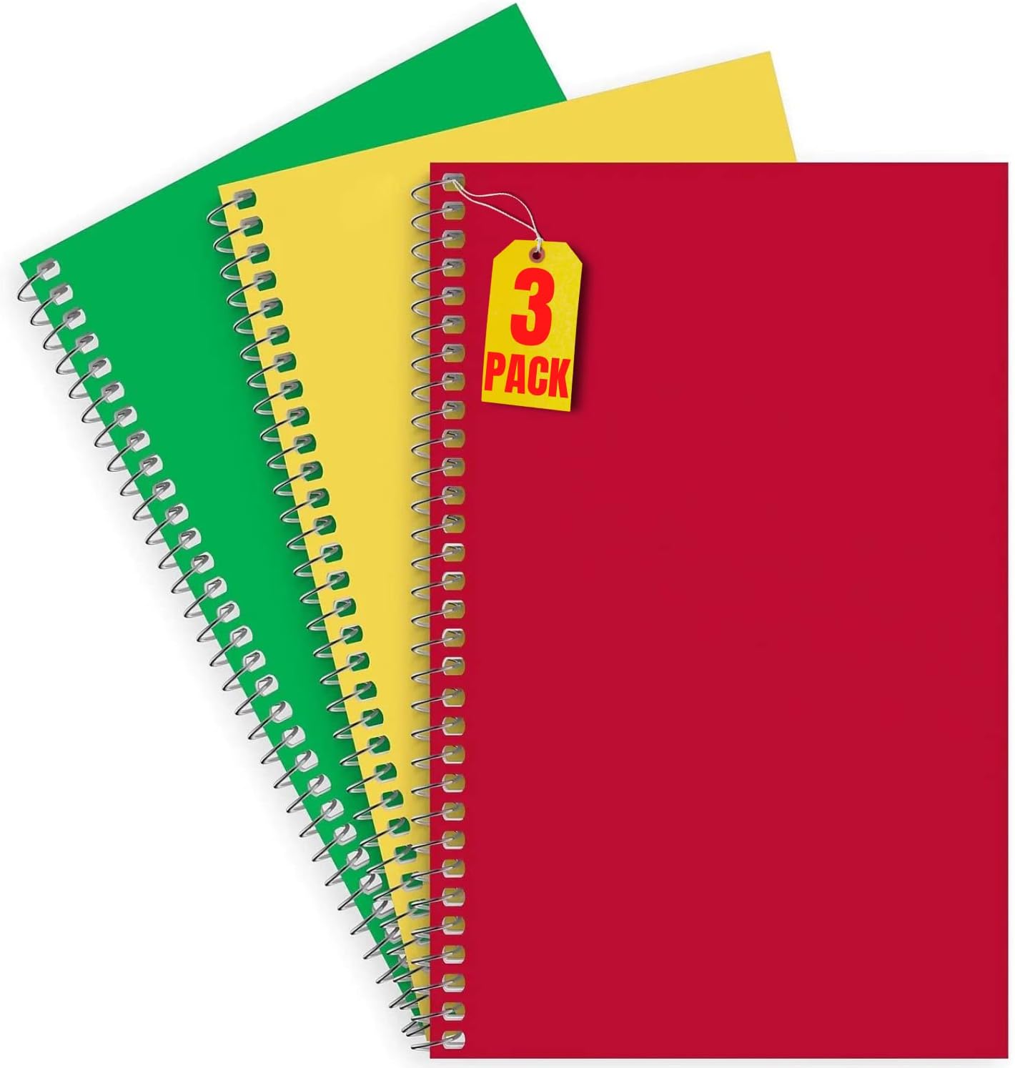 1InTheOffice College Ruled Notebook, 80 Sheets, Compact Size, 3 Pack