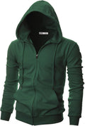 Ohoo Men's Zip Up Hoodie Lightweight Sweatshirt Full Zip Hooded Jacket