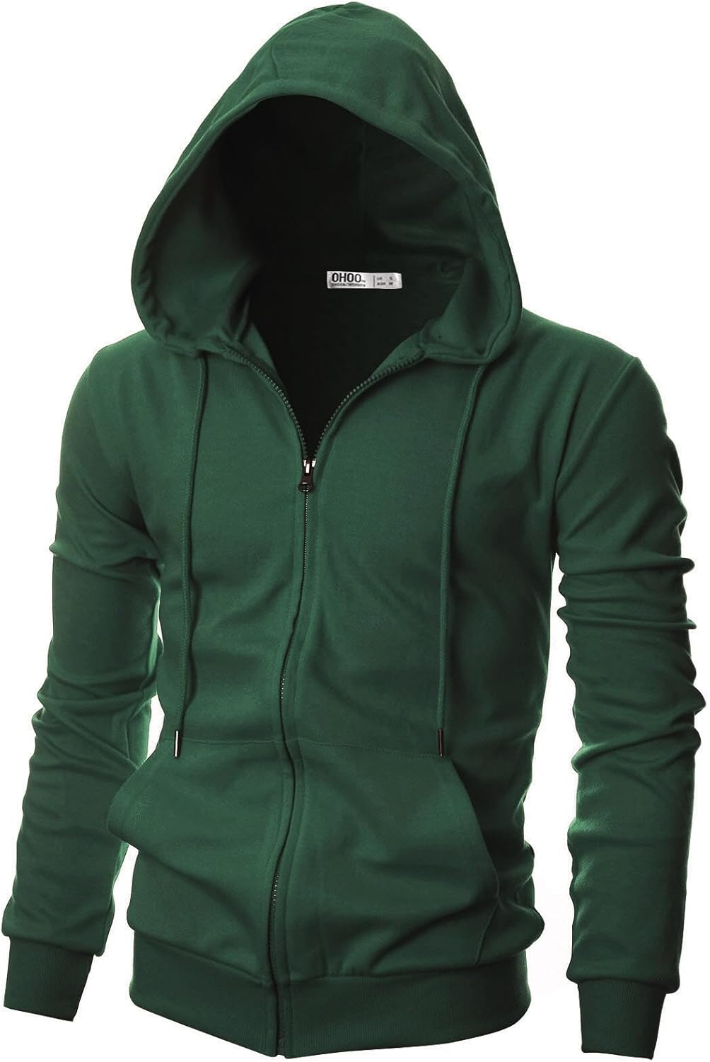 Ohoo Men's Zip Up Hoodie Lightweight Sweatshirt for Comfort
