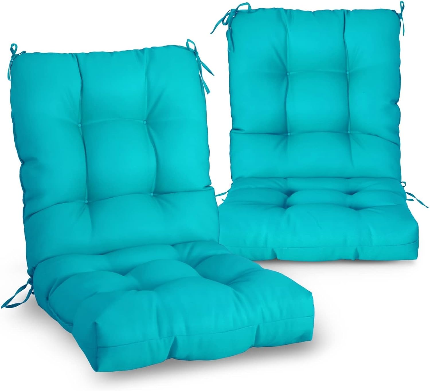 EAGLE PEAK Tufted Outdoor/Indoor Chair Cushions Set of 2