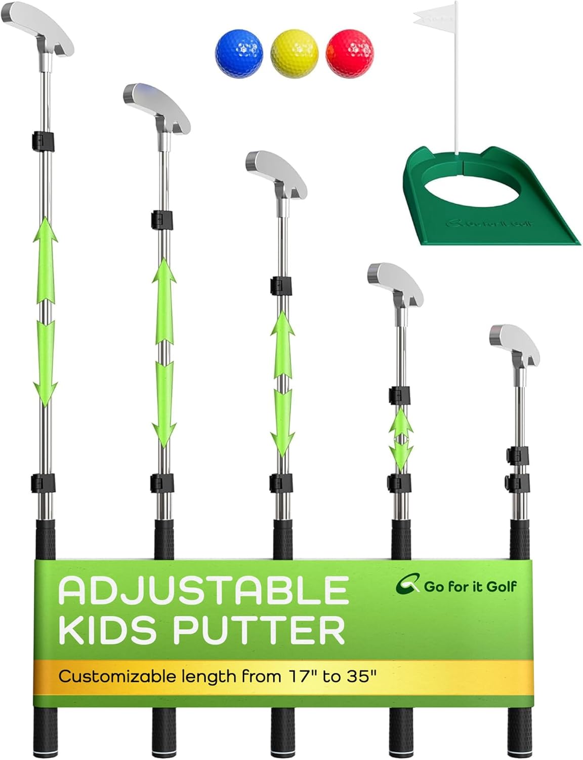 Kids Putter Set with Extendable Shaft for Young Golfers