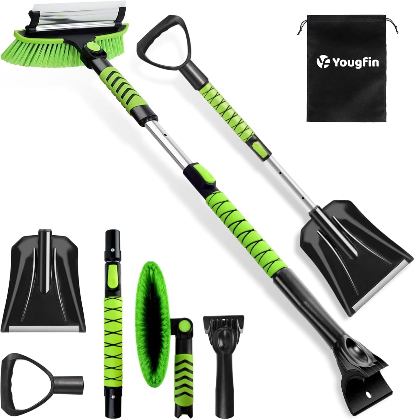 4 in 1 Ice Scraper and Snow Brush for Winter Weather Needs