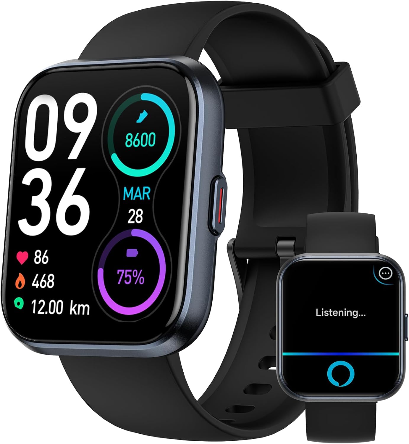 Alexa Fitness Smartwatch: Call, Monitor, IP68 Waterproof