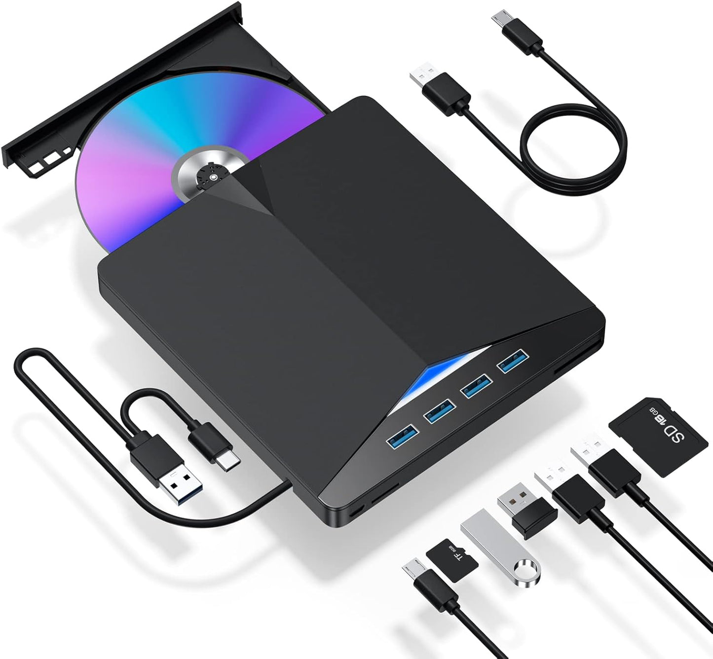 Portable USB 3.0 CD/DVD Drive - Burn CDs/DVDs Anywhere!