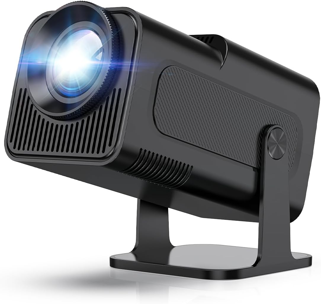 Portable WiFi6 Projector - 180Adjustable Stand, FHD 1080P, Bluetooth