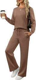 Women's 2 Piece Lounge Set Wide Leg Tracksuit - Comfortable Travel 50%