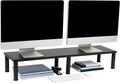 Dual Monitor Stand Adjustable Height Desk Riser - Organized Workspace