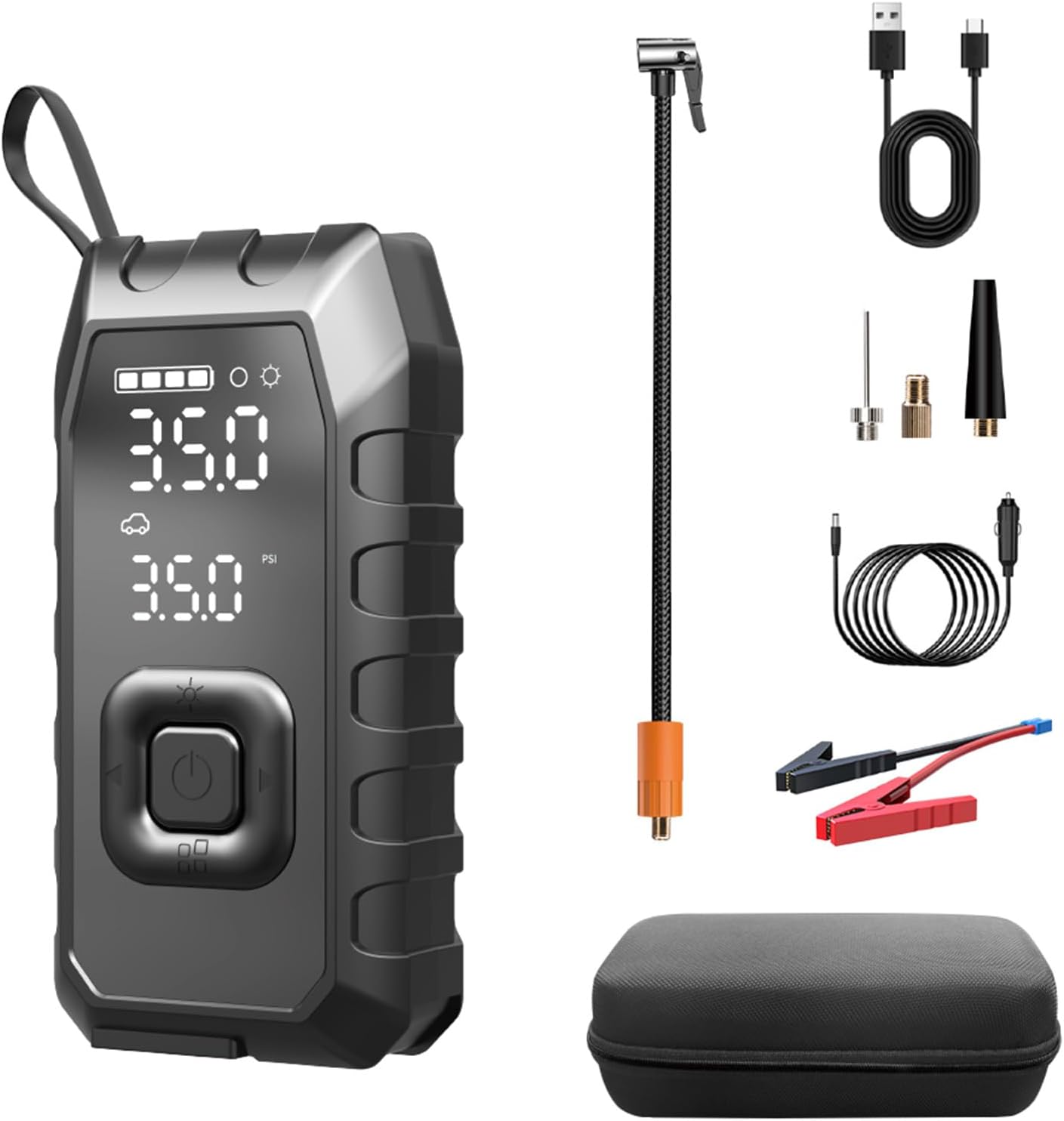 4-in-1 Tire Inflator Jump Starter | Emergency Power Bank by YEEFIGRO