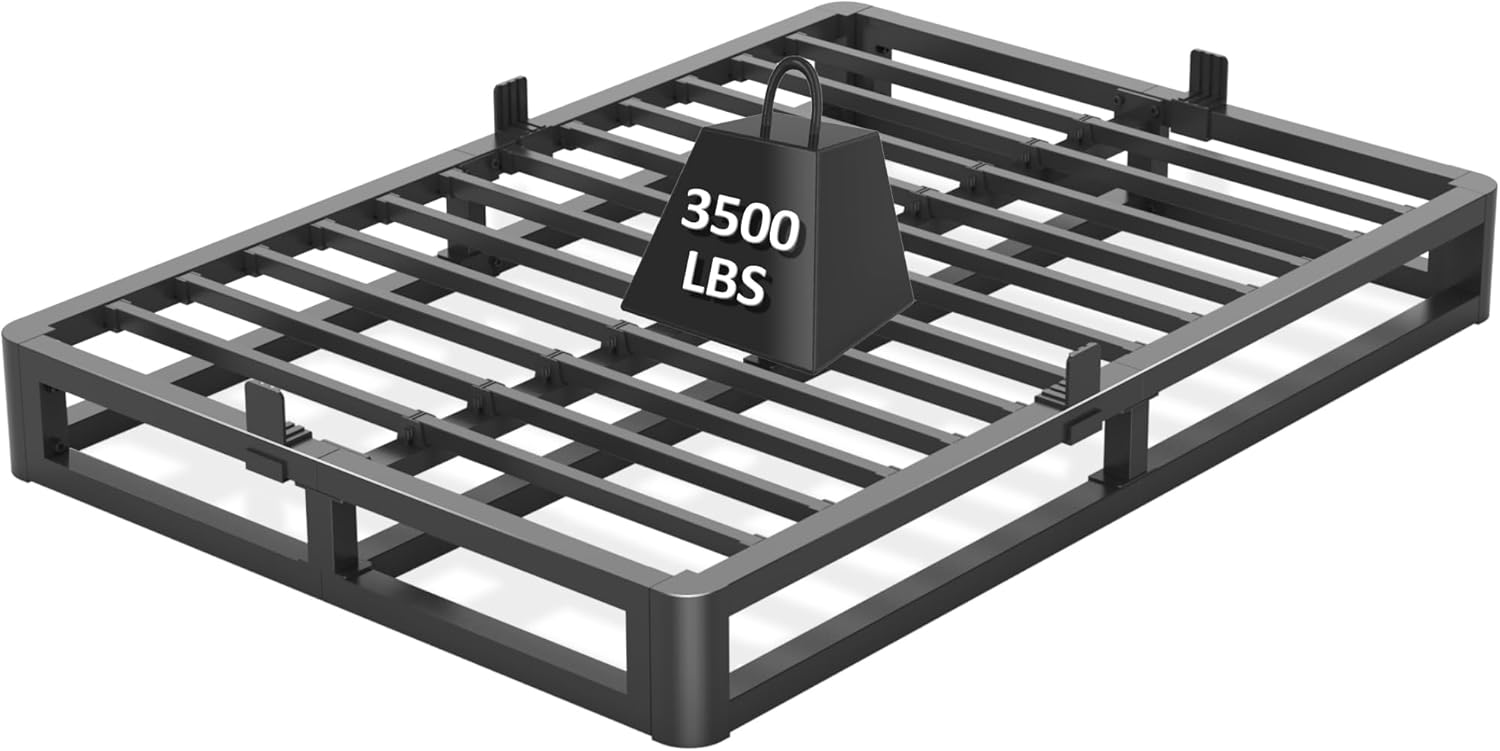 6 Inch King Bed Frame with Round Corner Edges for Comfort