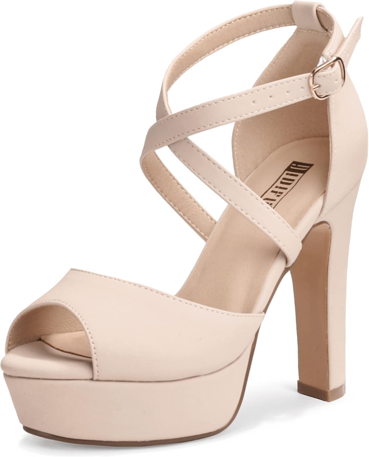 IDIFU Women's Platform Chunky High Heels Dress Sandals for Brides