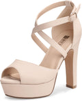 Women's Platform Chunky High Heels Sandals with 5in Heel - IDIFU